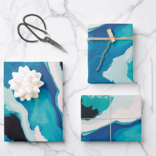 Feuille De Papier Cadeau Abstrait Pastel Paint Lagoon Edition