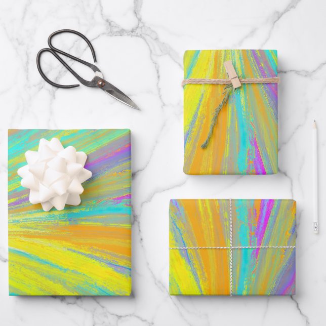 Feuille De Papier Cadeau Abstrait Tropical Summer Fun (Recto)