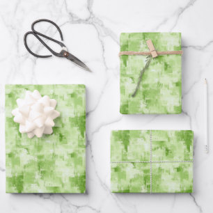 Feuille De Papier Cadeau Abstrait Vert Printanier 