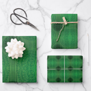 Feuille De Papier Cadeau Acceptation Médaillons de méditation verte