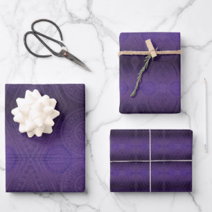 Feuille De Papier Cadeau Acceptation Médaillons de méditation violette