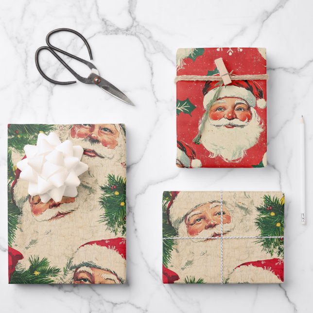 Feuille De Papier Cadeau Accueil Père Noël classique (Recto)