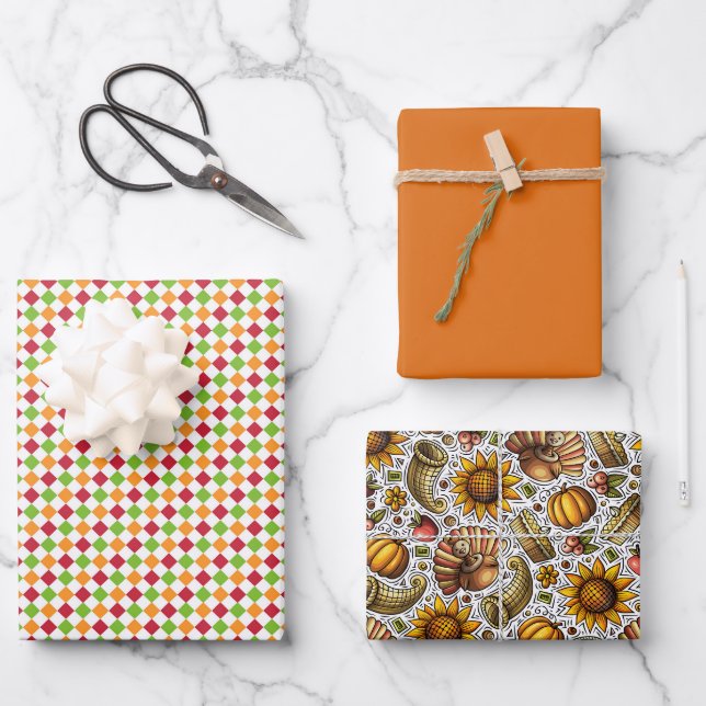 Feuille De Papier Cadeau Action de grâces (Recto)