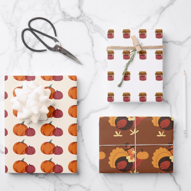 Feuille De Papier Cadeau Action de grâces (Recto)
