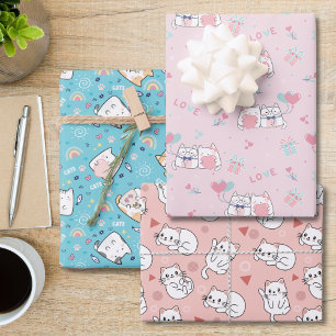 Feuille De Papier Cadeau Adorable Cats Love Collection