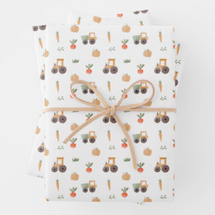 Feuille De Papier Cadeau Agritourisme jardin aquarelle Motif amusant