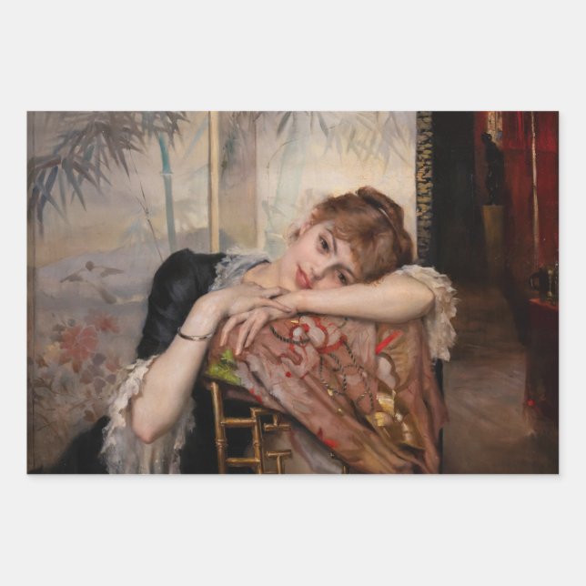 Feuille De Papier Cadeau Albert Edelfeel - La Parisienne / Virginie (Devant)