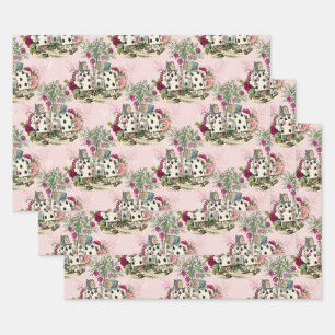 Feuille De Papier Cadeau Alice au pays des merveilles Cartes florales en ro