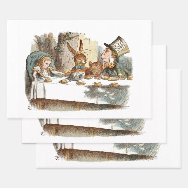 Feuille De Papier Cadeau Alice au pays des merveilles Découpage (Lot)