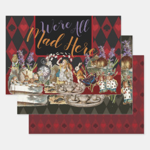 Feuille De Papier Cadeau Alice au pays des merveilles Mad Cheshire Chat