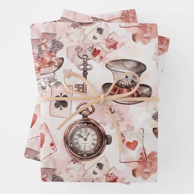 Feuille De Papier Cadeau Alice au pays des merveilles Motif (En situation)
