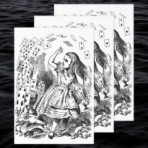 Feuille De Papier Cadeau Alice vintage au pays des merveilles, Jouer aux ca