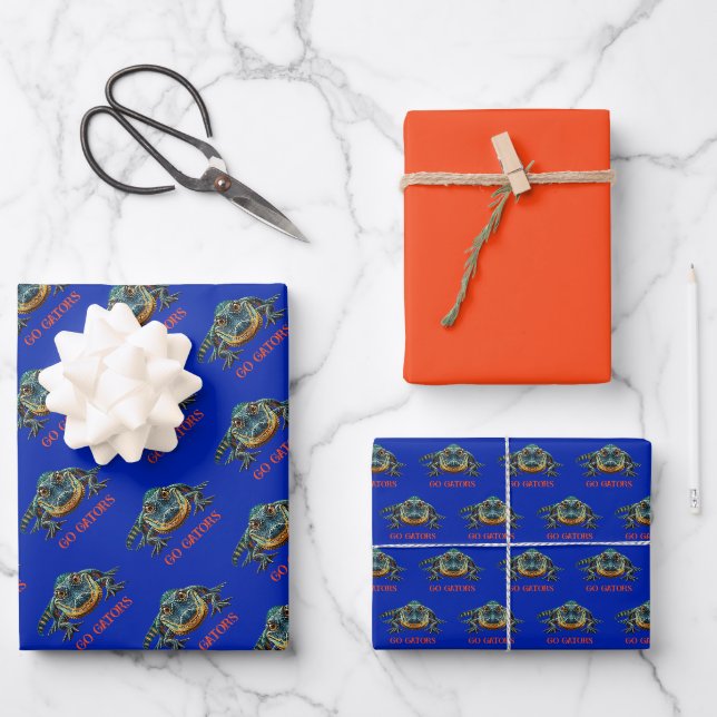 Feuille De Papier Cadeau Alligator - Go Gators (Recto)