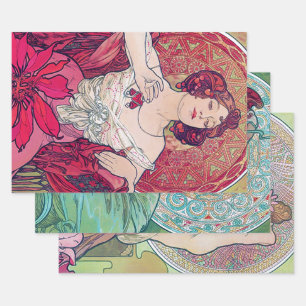 Feuille De Papier Cadeau Alphonse Mucha, Bijoux