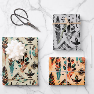 Feuille De Papier Cadeau American Ethnic Tribal Art Motif