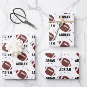 Feuille De Papier Cadeau American Football Gridiron Ball Anniversaire Nom