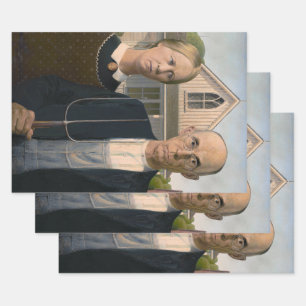 Feuille De Papier Cadeau American Gothic : Vie rurale pauvre paysan