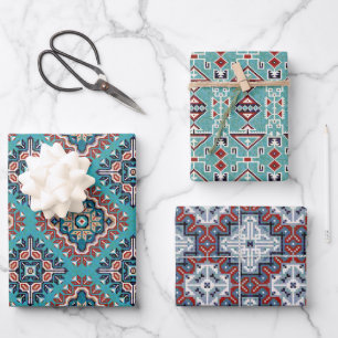 Feuille De Papier Cadeau Amérindiens Motifs navajo