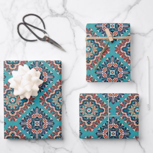 Feuille De Papier Cadeau Amérindiens Navajo Mosaic Motif