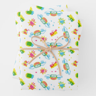 Feuille De Papier Cadeau AMIS™   Central Perk Neon Motif