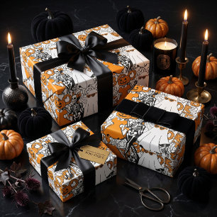 Feuille De Papier Cadeau Amis de l'équipe de Cute Boo pour Halloween