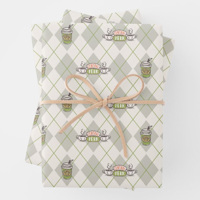 Feuille De Papier Cadeau AMIS™ | Motif de Jacquard Perk Central (En situation)