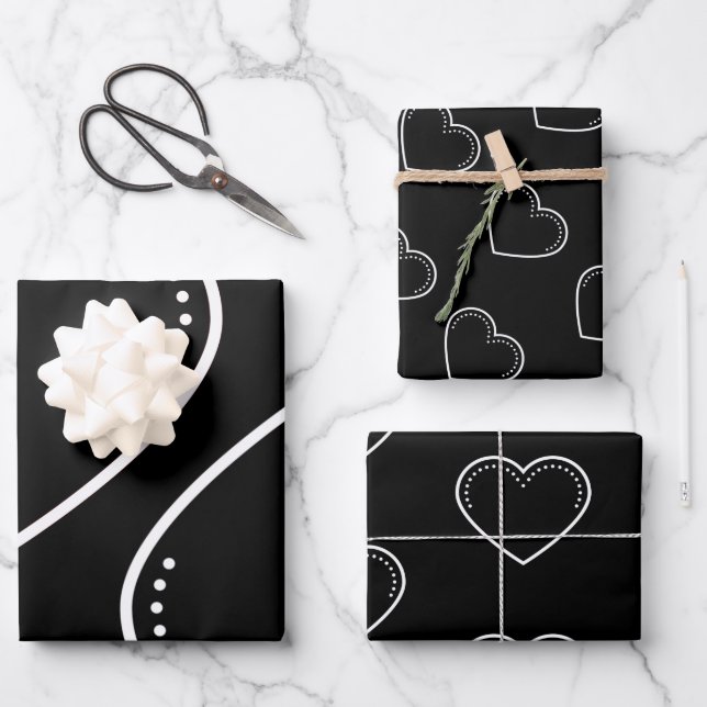 Feuille De Papier Cadeau Amour Coeur Blanc Saint Valentin (Recto)