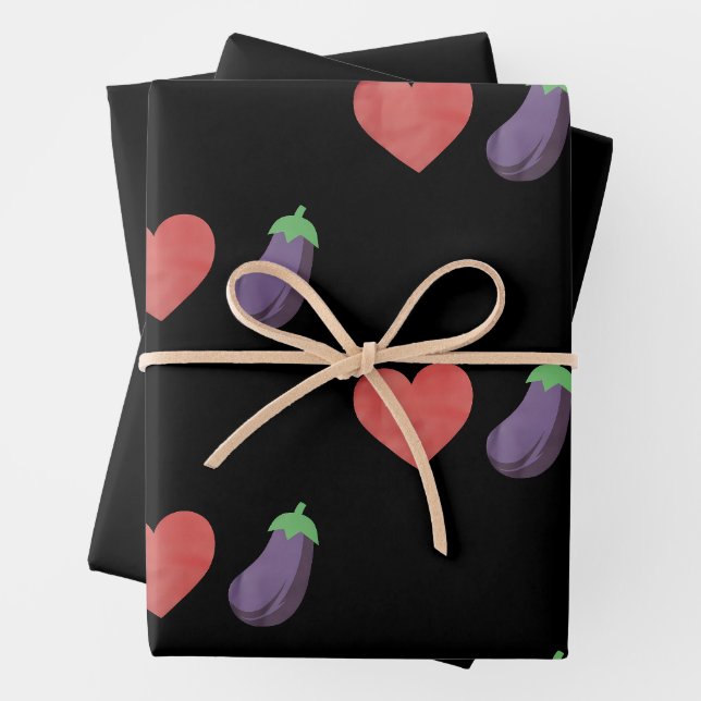 Feuille De Papier Cadeau Amour Eggplant Funny Gay Pride LGBTQ (En situation)
