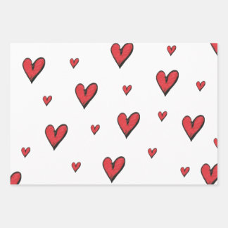 Feuille De Papier Cadeau Amour et Coeurs