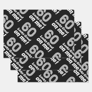 Feuille De Papier Cadeau Amusant 60e anniversaire pour elle