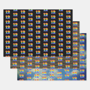 Feuille De Papier Cadeau Amusant, coloré, Rainbow Spectrum Motif 12 N° d'év