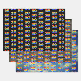 Feuille De Papier Cadeau Amusant, coloré, Rainbow Spectrum Motif 20 N° d'év