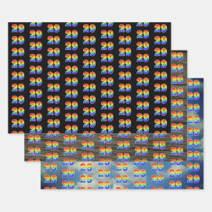 Feuille De Papier Cadeau Amusant, coloré, Rainbow Spectrum Motif 29 Événeme