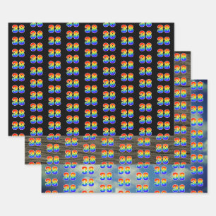 Feuille De Papier Cadeau Amusant, coloré, Rainbow Spectrum Motif 38 N° d'év