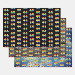 Feuille De Papier Cadeau Amusant, coloré, Rainbow Spectrum Motif 44 N° d'év