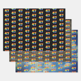 Feuille De Papier Cadeau Amusant, coloré, Rainbow Spectrum Motif 47 N° d'év