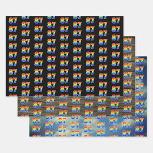 Feuille De Papier Cadeau Amusant, coloré, Rainbow Spectrum Motif 87 N° d'év