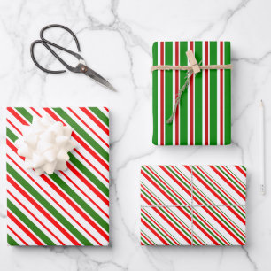 Feuille De Papier Cadeau Amusants Motifs rouges, blancs, verts inspirés de 