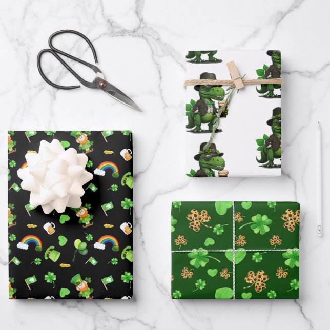 Feuille De Papier Cadeau Amusement irlandais (Recto)