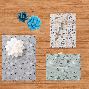 Feuille De Papier Cadeau Amusement Moderne Terrazzo Stone look Art Déco