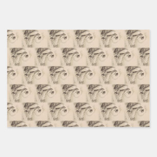 Feuille De Papier Cadeau ange chrétien assis sur une pierre