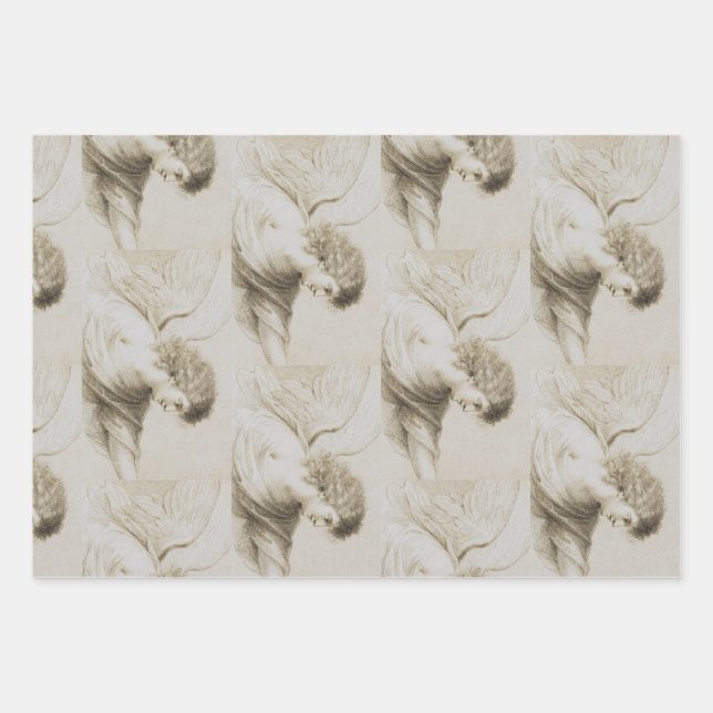 Feuille De Papier Cadeau ange chrétien par Francesco Bartolozzi (Devant)