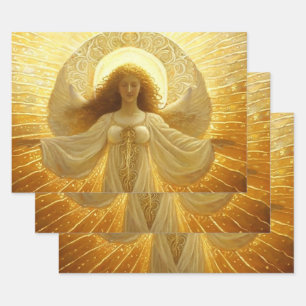 Feuille De Papier Cadeau Ange doré éveil de la connaissance