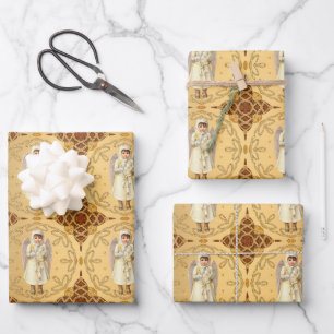 Feuille De Papier Cadeau Ange victorien élégant