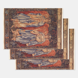 Feuille De Papier Cadeau Angeli Laudantes (Anges en adoration) de Burne-Jon