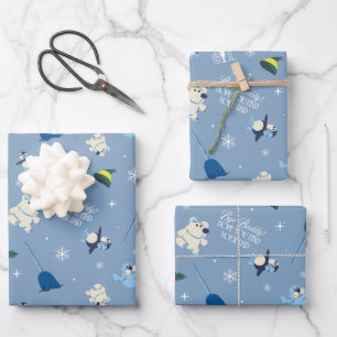 Feuille De Papier Cadeau Animal Friends "Bye Buddy" Motif d'hiver