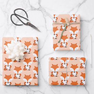 Feuille De Papier Cadeau Animal Motif Fox