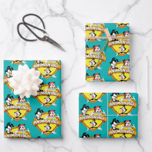 Feuille De Papier Cadeau Animaniacs   Warner Brothers & Sister WB Shield