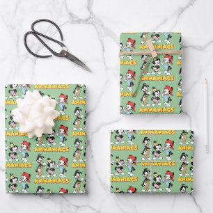 Feuille De Papier Cadeau Animaniacs   Yakko, Dot et Wakko debout