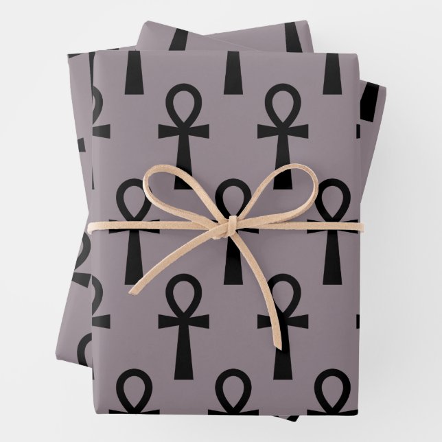Feuille De Papier Cadeau Ankh Purple (En situation)